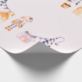 ELVES EN CHRISTMAS TREE PATTERN IN WATERVERF CADEAUPAPIER (Hoek)