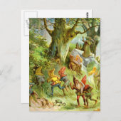 Elves en Gnomen in het diepe, donkere magische bos Briefkaart (Voorkant / Achterkant)