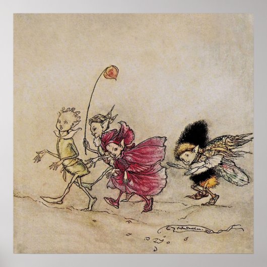 "Elves" Fairy Art van Arthur Rackham Poster (Voorkant)