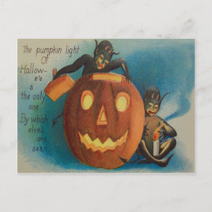 Elves Goblins Candle Jack O' Lantern Pumpkin Briefkaart