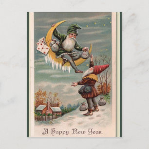  Elves met munten gelukkig nieuwjaar Briefkaart