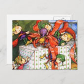 Elves Workshop Kerst Feestdagenkaart (Voorkant / Achterkant)