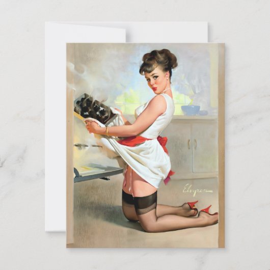 Elvgren laat eten feestdagenkaart (Voorkant)