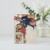 Elvgren Uncle Sam Feestdagenkaart (Staand voorkant)