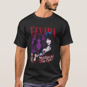 Elvira meesteres van het donker Paarse en rood T-shirt
