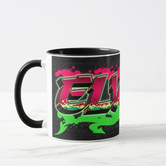 Elvira prénom Graffiti red Tasse verte (Gauche)