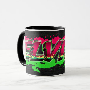 Elvira prénom Graffiti red Tasse verte