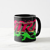 Elvira prénom Graffiti red Tasse verte (Devant droit)