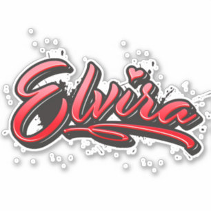 Elvira red Heart graffiti Autocollants