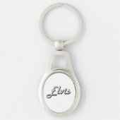 Elvis Classic Retro Name Design Sleutelhanger (Voorkant)