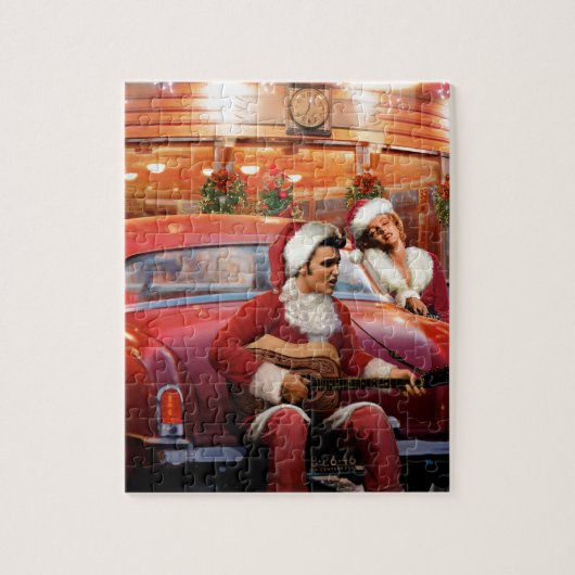 Elvis en Marilyn Kerstmis Legpuzzel (Verticaal)