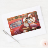 Elvis en Marilyn Kerstmis Rechthoekige Sticker (Envelop)