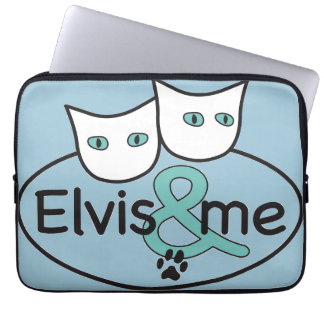 'Elvis & me' 13-inch 14-inch lichtblauw laptophoes Laptop Sleeve