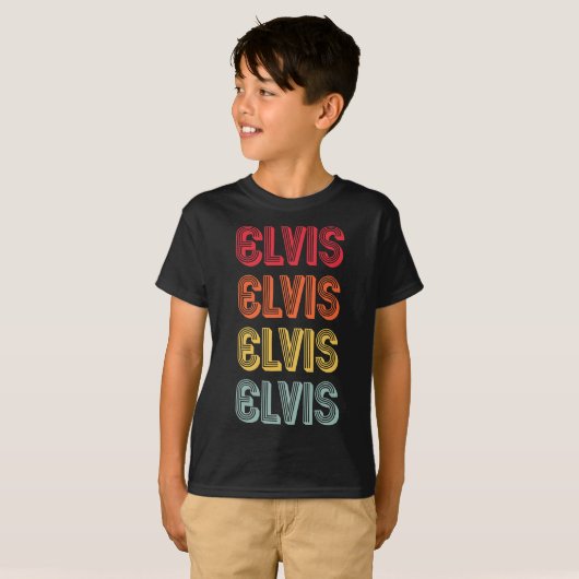 ELVIS Name Personalized Funny Retro Birthd T-shirt (Voorkant volledig)