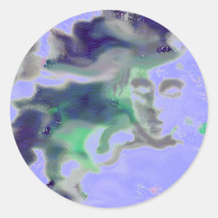 Elvish face - een digitale tekening, fantasiekunst ronde sticker