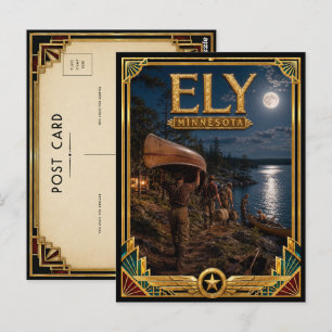 Ely Minnesota Vintage Art Deco Gouden Tijdperk Briefkaart