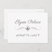 Élysée Palace Latitude Longitude Briefkaart (Voorkant / Achterkant)