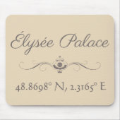 Élysée Palace Latitude Longitude Muismat (Voorkant)