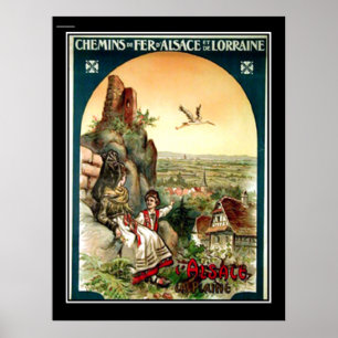 Elzas & Lotharingen vintage poster Frankrijk