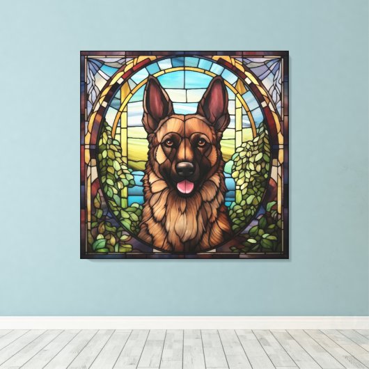 Elzasser hond canvas kunst (Insitu (Houten vloer))