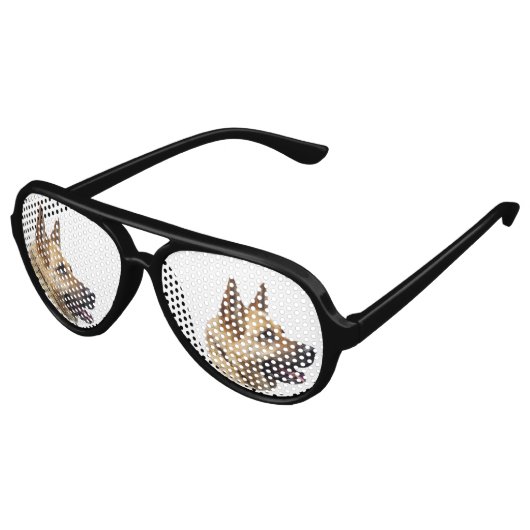 Elzatians Duits herderportret Aviator Zonnebril (Gekanteld)