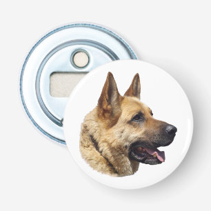 Elzatians Duits herderportret Button Flesopener