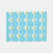 "Em Coming Martini Fleece Blanket (turquoise)" (Voorkant (Horizontaal))