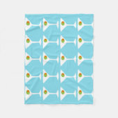 "Em Coming Martini Fleece Blanket (turquoise)" (Voorkant)