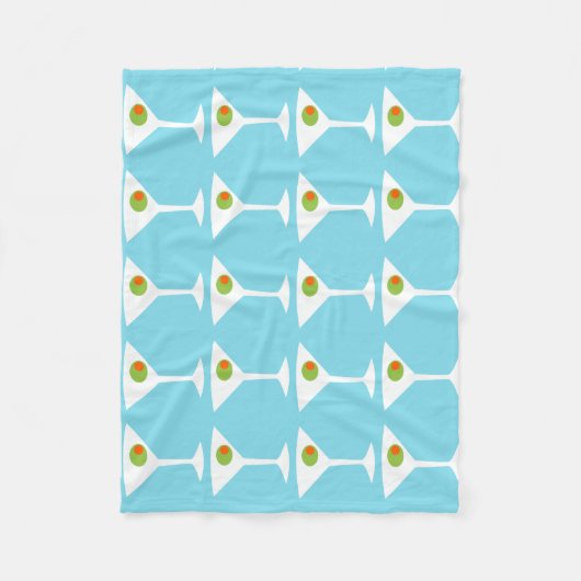 "Em Coming Martini Fleece Blanket (turquoise)" (Voorkant)