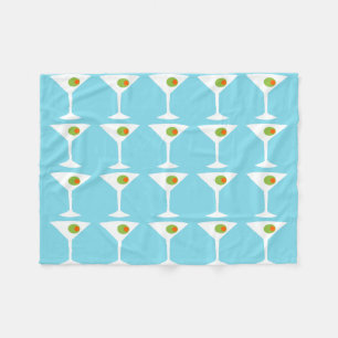 "Em Coming Martini Fleece Blanket (turquoise)" Deken