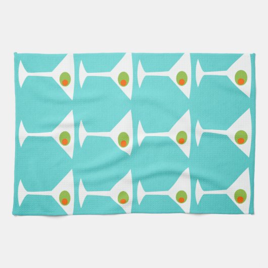 'Em Coming Martini Kitchen Towel (turquoise) Theedoek (Horizontaal)