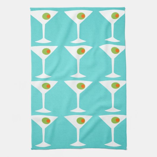 'Em Coming Martini Kitchen Towel (turquoise) Theedoek (Verticaal)