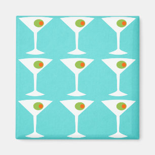 'Em Coming Martini Magnet (turquoise) Magneet