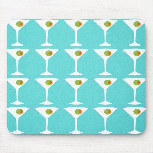 'Em Coming Martini Mousepad (turquoise) Muismat (Voorkant)