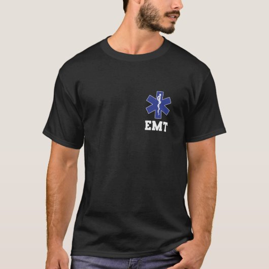 EM EMS Paramedic Thin White Line Tweezijdig EMT GI T-shirt (Voorkant)