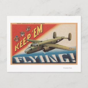 'Em Flying/B-25 Medium Bomber (vliegtuig) Briefkaart