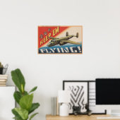 'Em Flying/B-25 Medium Bomber (vliegtuig) Poster (Thuiskantoor)