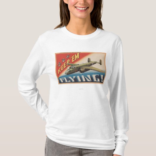 'Em Flying/B-25 Medium Bomber (vliegtuig) T-shirt (Voorkant)