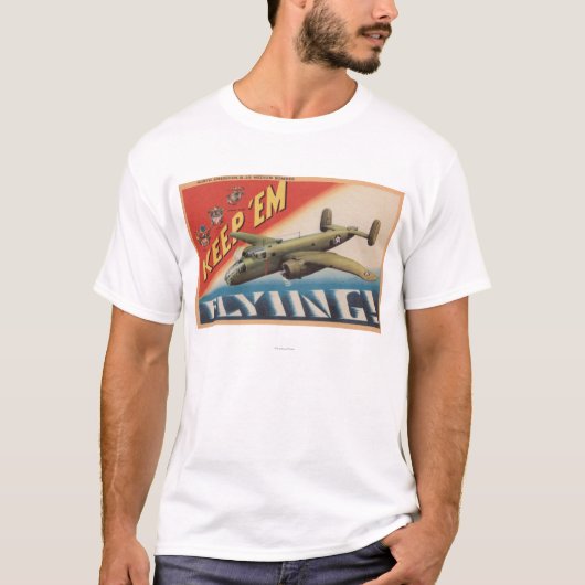 'Em Flying/B-25 Medium Bomber (vliegtuig) T-shirt (Voorkant)