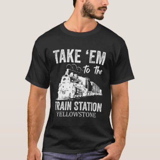 Em naar treinstation Yellowstone T-shirt