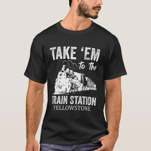 Em naar treinstation Yellowstone T-shirt (Voorkant)