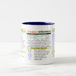 Emacs QuickReference Tweekleurige Koffiemok