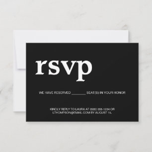 Email RSVP Réservé Siège Blanc sur noir