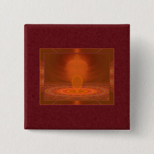 Emanaties Abstracte kunst Vierkante Button 5,1 Cm