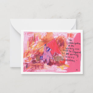 Emancipatie Marx Raccoon Notitiekaartje