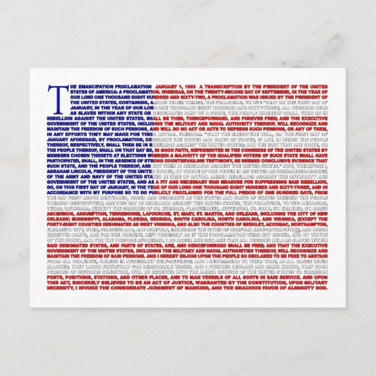 Emancipatie Proclamatie Briefkaart (Voorkant)