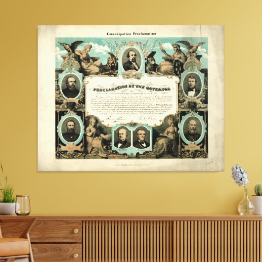 Emancipation Proclamation by E. Knobel (1865) Canvas Afdruk (Insitu (Woonkamer))