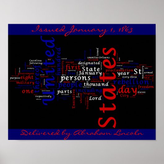 Emancipation Proclamation Mondiale Cloud Poster (Devant)