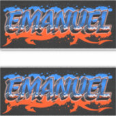 Emanuel Prénom Nom Graffiti Autocollant Autocollan (Devant)