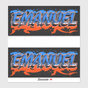 Emanuel Prénom Nom Graffiti Autocollant Autocollan